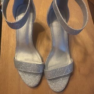 Dream Pairs Silver Sparkle Heels